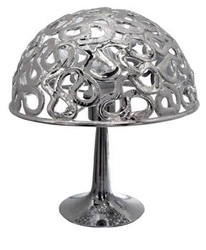 Lampa stołowa Lame chrom nowoczesna lampka nocna do sypialni metalowa CANDELLUX 45 cm