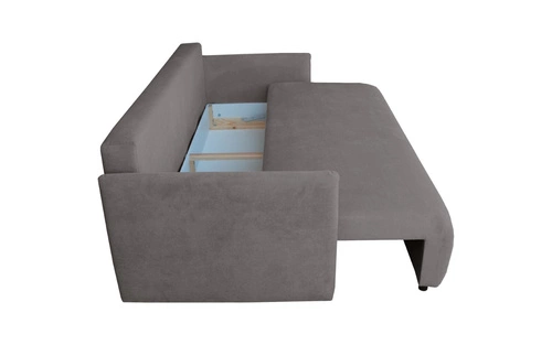 Sofa rozkładana Mondel 3 osobowa sztruksowa szara z funkcją spania i pojemnikiem do salonu