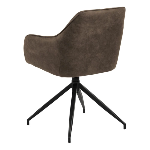 Krzesło tapicerowane Brenda Actona obrotowe z podłokietnikami do salonu brązowe nowoczesne