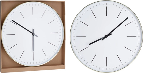 Nowoczesny zegar ścienny Slimer biały 50 cm cichy do salonu i sypialni industrialny