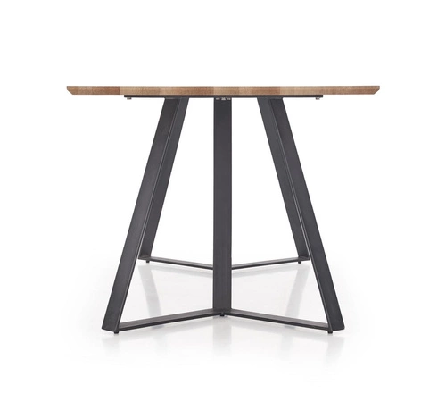 Stół do jadalni Gary loftowy nierozkładany orzech rustykalny czarne nogi 180x90 cm