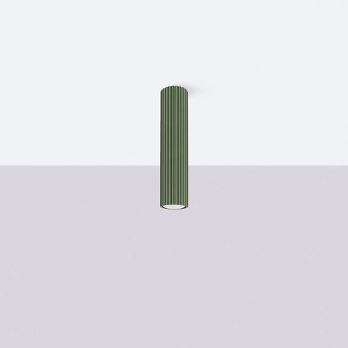 Plafon sufitowy KARBON 30 zielony oliwkowy minimalistyczny do salonu i sypialni SOLLUX