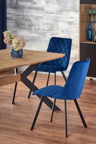 Stół rozkładany do jadalni Carbad dąb naturalny czarne nogi nowoczesny loftowy 160-220x90 cm Intesi