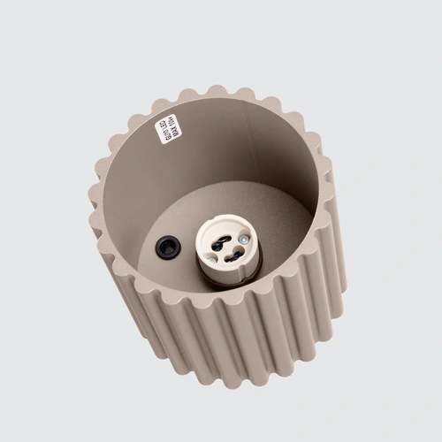 Plafon sufitowy AURA 1 nowoczesny beżowy okrągły do salonu i kuchni aluminium