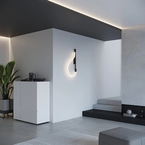 Kinkiet ścienny GALAKSE czarny LED regulowany nowoczesny do salonu i sypialni Thoro