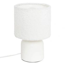 Lampka nocna Bona biała boucle do sypialni nowoczesna boho