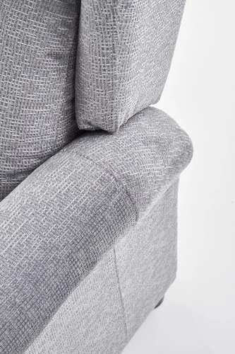 Fotel rozkładany do salonu Nagu Intesi welurowy glamour szary jasny relaksacyjny