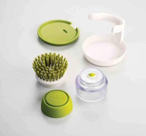 JJ - Szczotka do mycia naczyń z pompką, szara