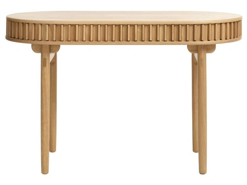 Biurko Carno dębowe nowoczesne do pracy 120 cm owalne UNIQUE