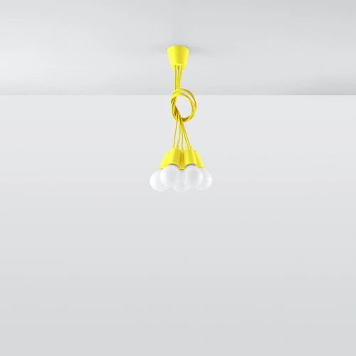 Lampa wisząca DIEGO 5 żółta nowoczesna regulowana do salonu kuchni lub jadalni