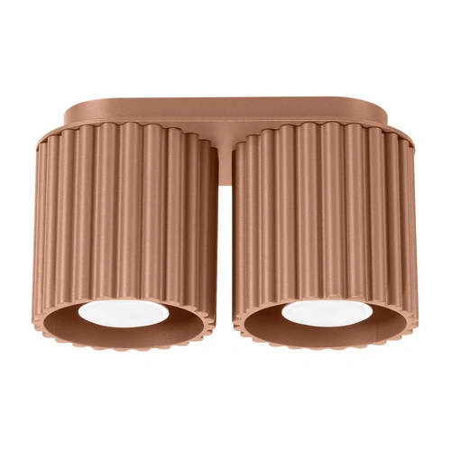 Plafon sufitowy nowoczesny AURA 2 kawowy aluminium do salonu i kuchni GU10