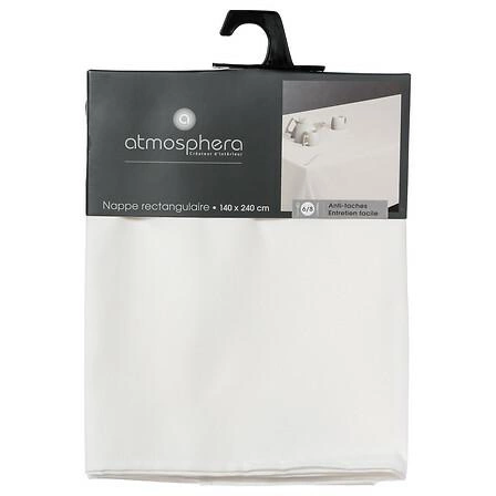 Obrus plamoodporny biały Atmosphera 240x140 cm prostokątny do jadalni i salonu