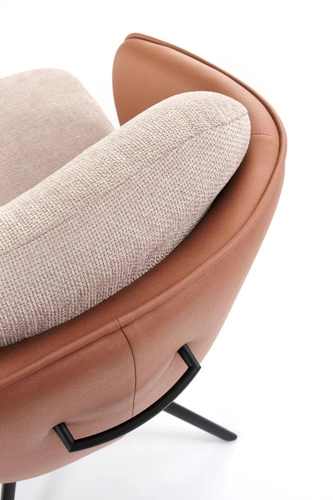 Krzesło biurowe obrotowe Arleth beżowe tapicerowane z podłokietnikami nowoczesne do salonu Intesi