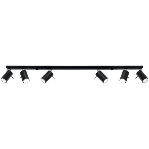 Plafon sufitowy RING 6L czarny nowoczesny loftowy metalowy do salonu i kuchni Sollux