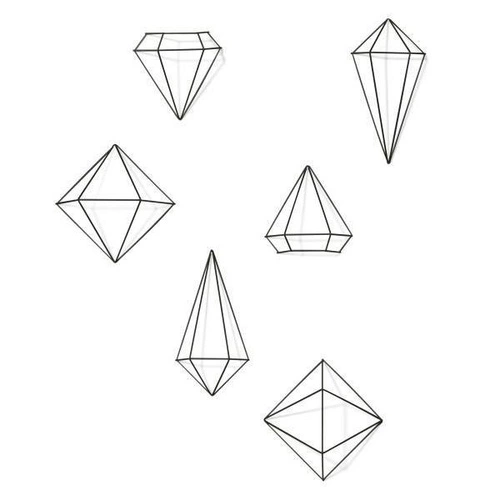 Dekoracja ścienna metalowa Prisma Black Umbra geometryczna czarna ozdoba na ścianę do salonu