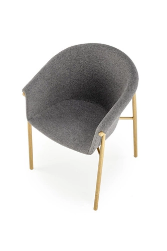 Krzesło tapicerowane Mathilde szare Intesi do jadalni nowoczesne z podłokietnikami skandynawskie