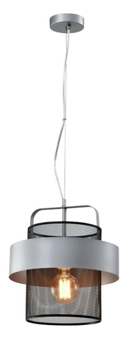 Lampa wisząca Fiba czarny 1x40W E27  klosz srebrno czarny