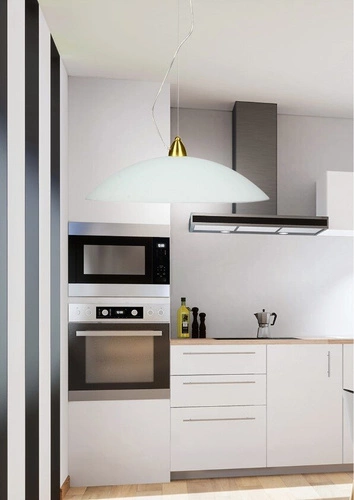 Nowoczesna lampa wisząca Oteo szklana biała do salonu i jadalni CANDELLUX 30 cm