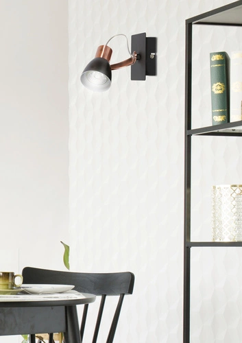 Kinkiet ścienny Markus czarny miedziany regulowany metalowy nowoczesny do salonu i sypialni