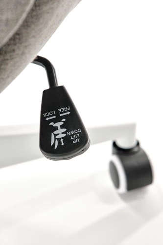 Fotel biurowy ergonomiczny obrotowy Calf szary jasny na kółkach do biura nowoczesny Intesi