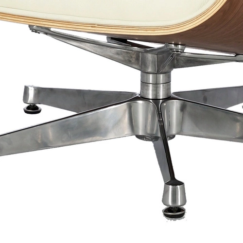 Fotel Vip Lounge Chair obrotowy skórzany biały nowoczesny do salonu D2.DESIGN
