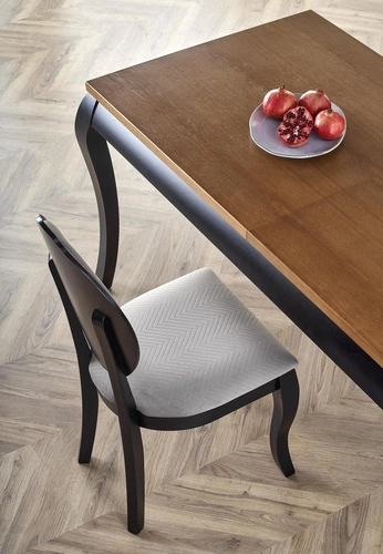 Stół rozkładany do jadalni Windsor 160-240 cm nowoczesny dąb z czarnymi nogami Intesi