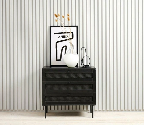 Komoda Pensacola czarna nowoczesna z szufladami do salonu 80 cm