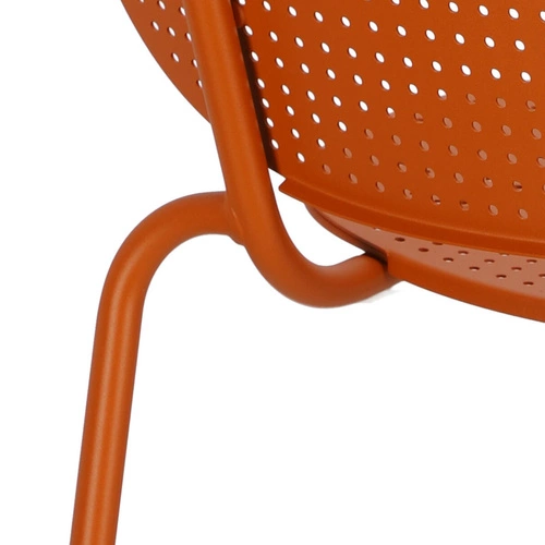 Krzesło metalowe Si-Si Dots SCAB Design nowoczesne do ogrodu tarasu i restauracji pomarańczowe