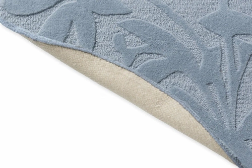 Dywan okrągły wełniany Cleavers 200x200cm szaroniebieski do salonu nowoczesny Laura Ashley