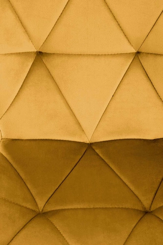 Krzesło tapicerowane welur Eve musztardowe do jadalni nowoczesne z czarnymi nogami Intesi