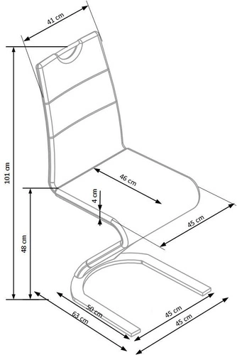 Krzesło do jadalni Georgio białe ekoskóra nowoczesne na płozach Intesi