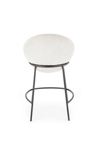 Hoker Eggy beżowy z podłokietnikami nowoczesny tapicerowany do kuchni i jadalni 65 cm Intesi