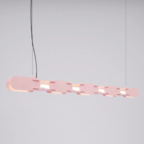 Lampa wisząca CHAIN 158 LED różowa nowoczesna nad wyspę