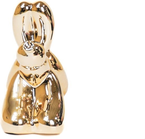 Figurka dekoracyjna Pies balon złoty HV decor nowoczesna na komodę do salonu 18 cm