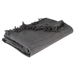 Narzuta bawełniana Vintage Atmosphera z frędzlami 160x220 cm szara do sypialni