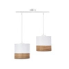 Lampa wisząca Porto biały 2x60W E27  abażur biały+orzechowy