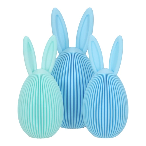 Intesi figurka wielkanocna Jajko z uszami duże niebieskie nowoczesna dekoracja na stół lub komodę