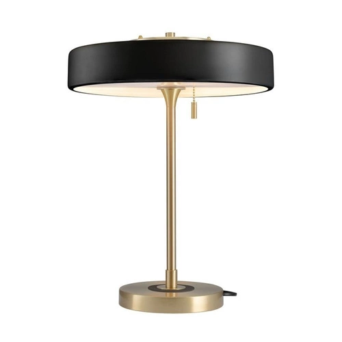 Lampka nocna ARTDECO czarno-złota glamour do sypialni i salonu ze szklanym kloszem 35 cm