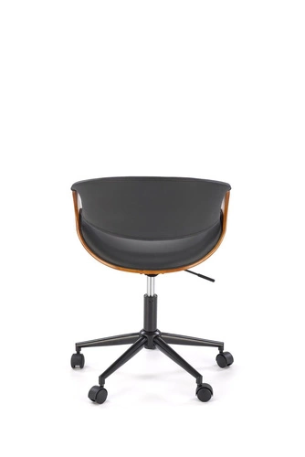 Fotel biurowy ergonomiczny Nadi czarny orzechowy obrotowy z podłokietnikami do biura