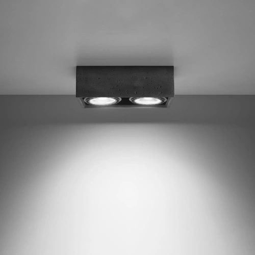 Plafon sufitowy QUATRO 2 szary betonowy nowoczesny do salonu i kuchni Sollux