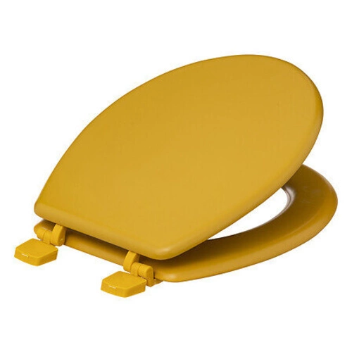 Deska sedesowa musztardowa Abby z duroplastu do toalety nowoczesna
