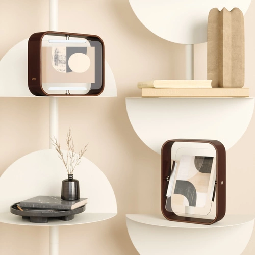 Ramka na zdjęcia 10x15 Bellwood orzechowa stojąca drewniana Umbra dwustronna