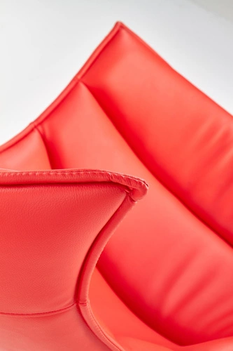 Fotel wypoczynkowy Falvio skórzany obrotowy czerwony do salonu nowoczesny industrialny Intesi