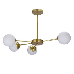 Lampa wisząca Mati lampa wisząca mosiądz 4x20W G9 klosz biały