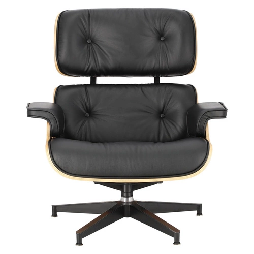 Fotel Vip Lounge Chair skórzany czarny obrotowy do salonu nowoczesny z podłokietnikami