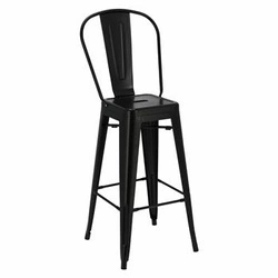 Hoker Paris Back 75 cm nowoczesny metalowy z oparciem do kuchni personalizowany D2.DESIGN