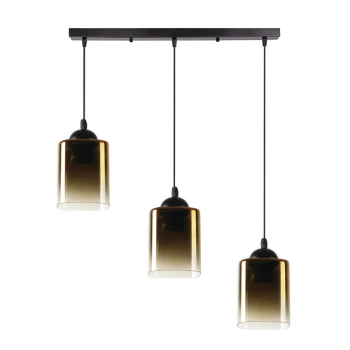 Lampa sufitowa Serena nowoczesna czarno-złota 3-punktowa do salonu i jadalni