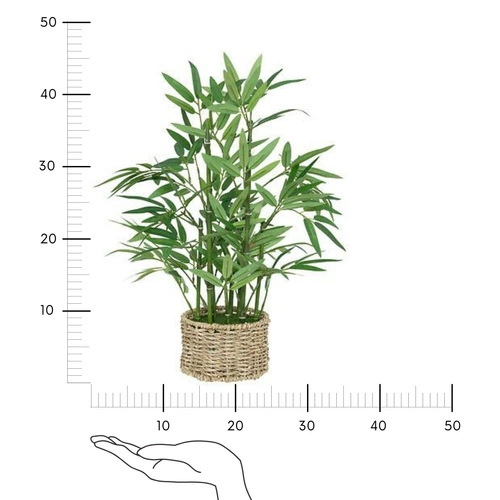 Sztuczny bambus Atmosphera 46 cm jak żywy w doniczce z naturalnego materiału do salonu