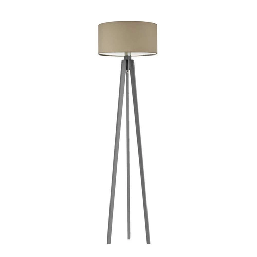 Lampa podłogowa MIAMI abażur beżowy stelaż popielaty
