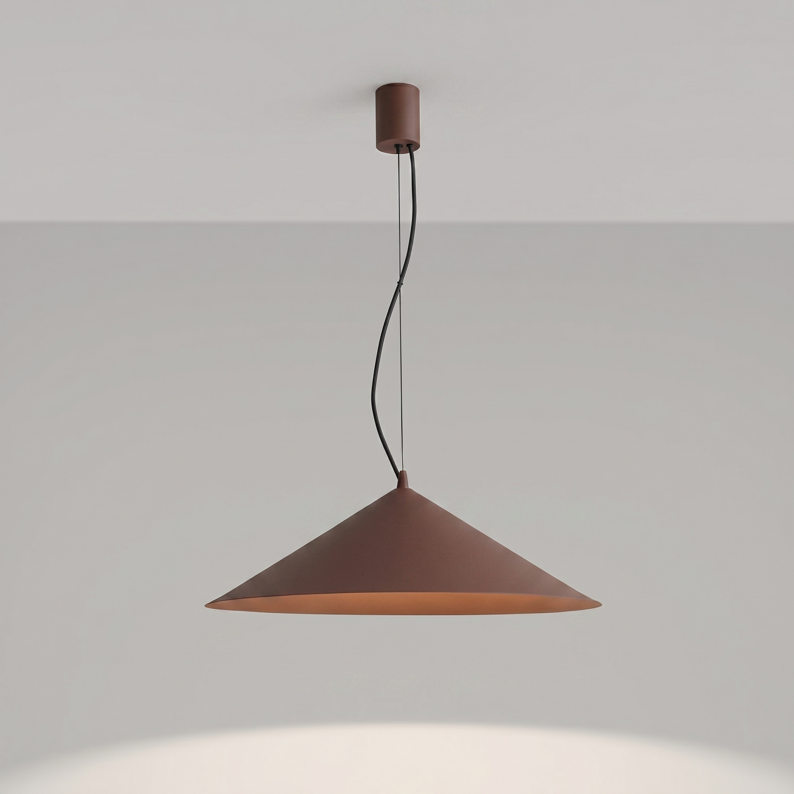 Lampa wisząca FINT LED brązowa regulowana do salonu nad stół